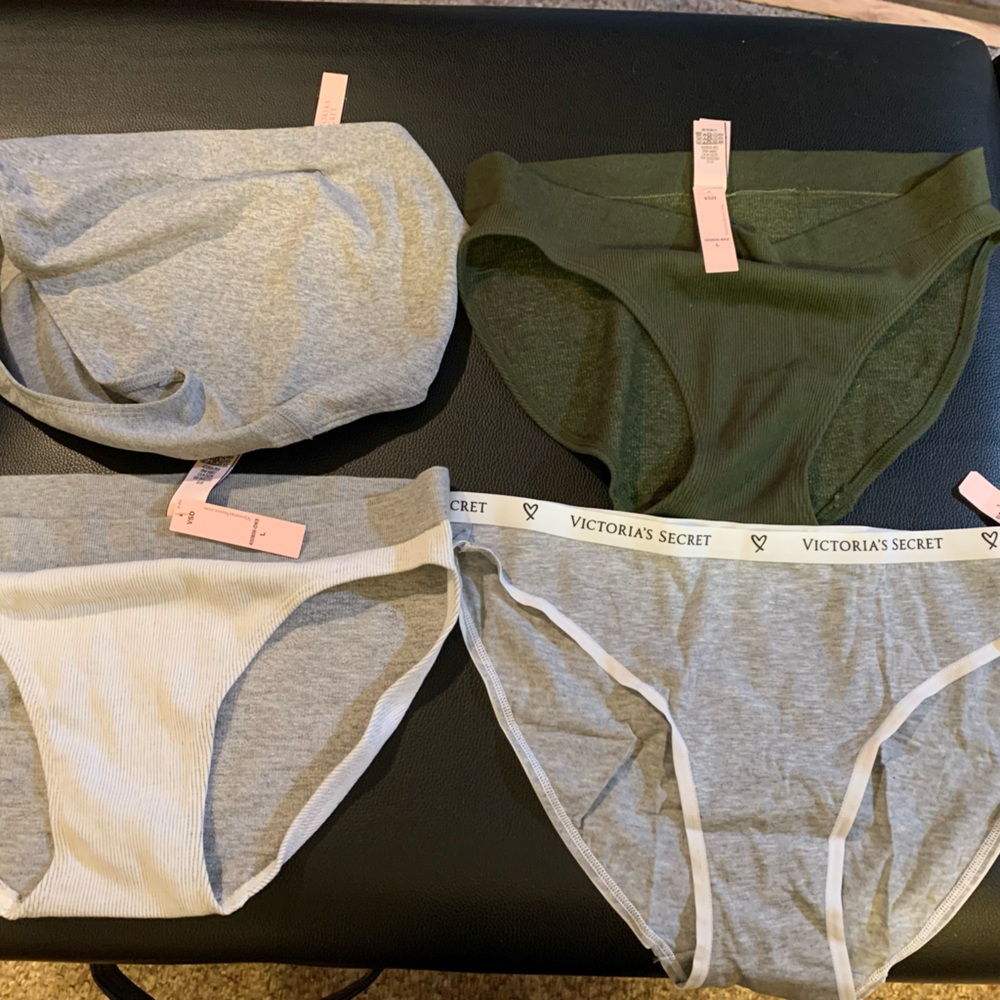 Four NEW WITH TAGS. Victoria’s Secret size L BIKINI panties